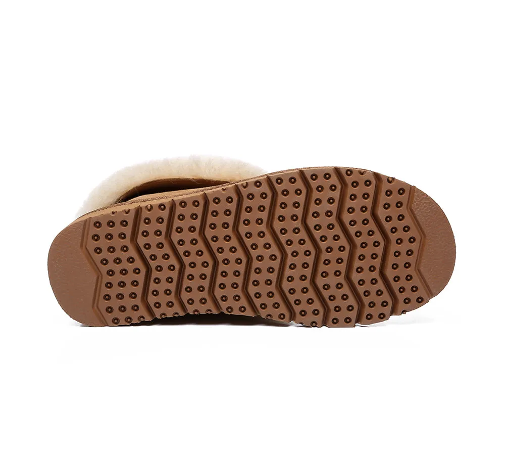 EVERAU sheepskin slipper - ankle height - mallow color