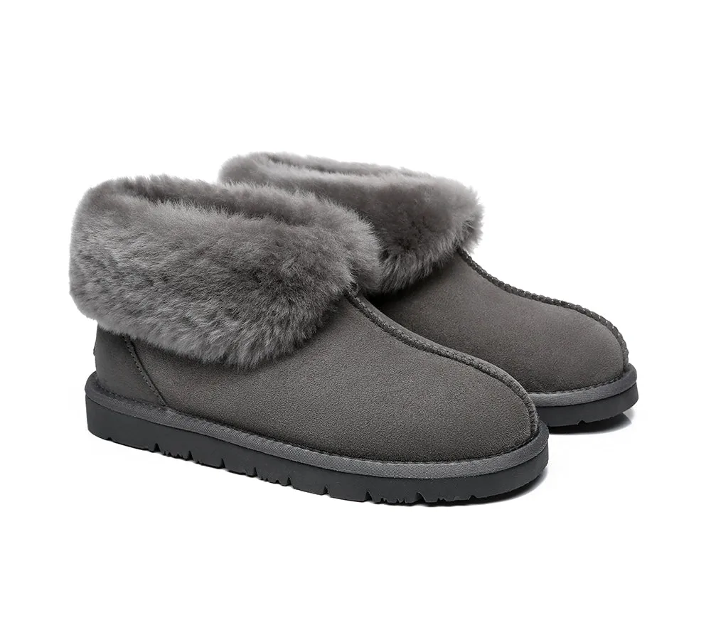 EVERAU sheepskin slipper - ankle height - mallow color