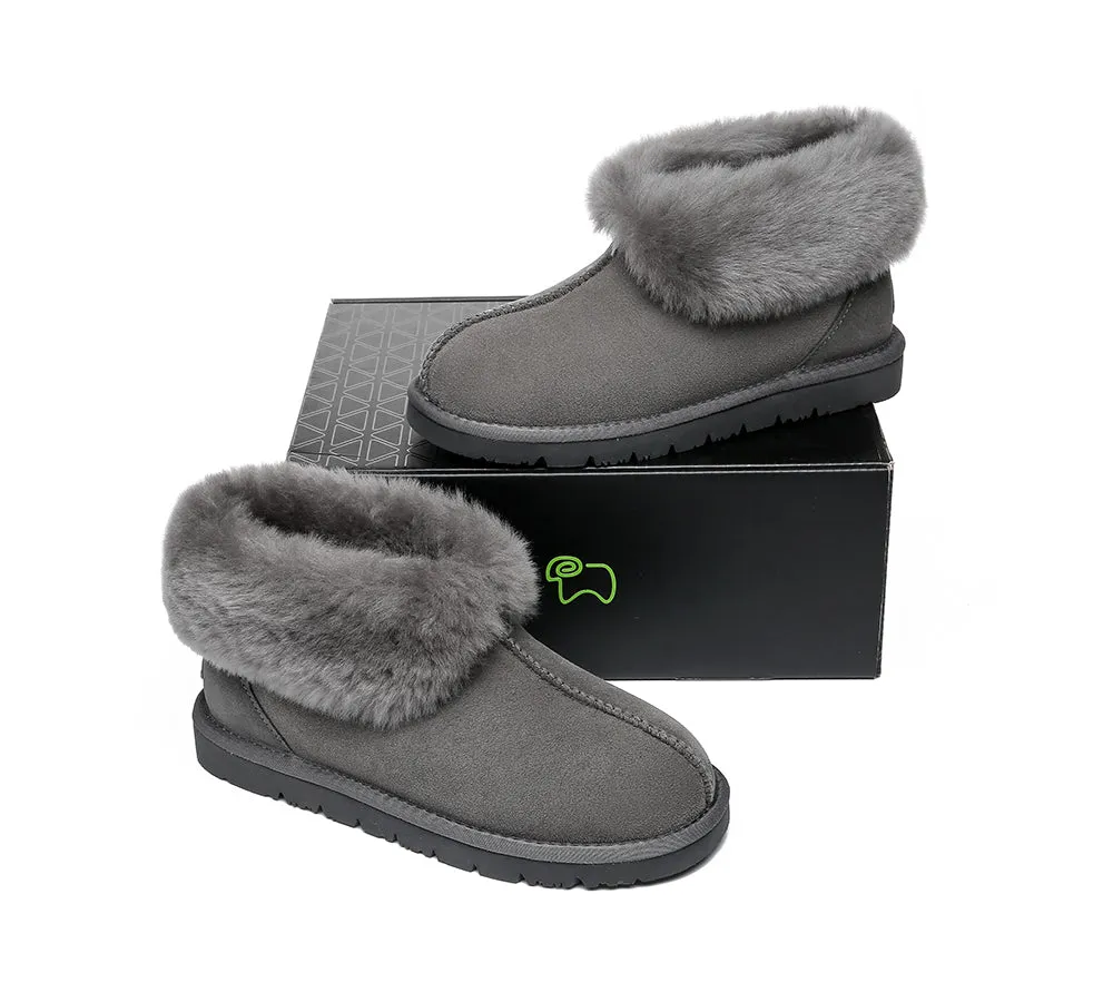 EVERAU sheepskin slipper - ankle height - mallow color