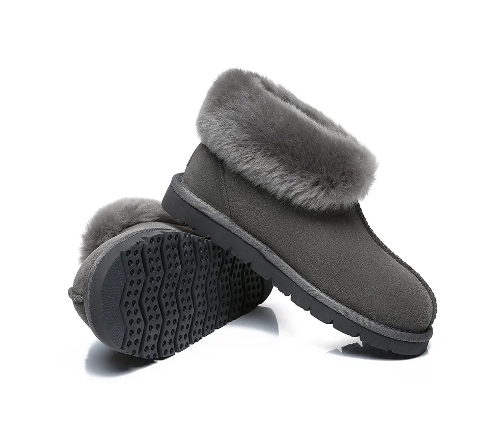 EVERAU sheepskin slipper - ankle height - mallow color