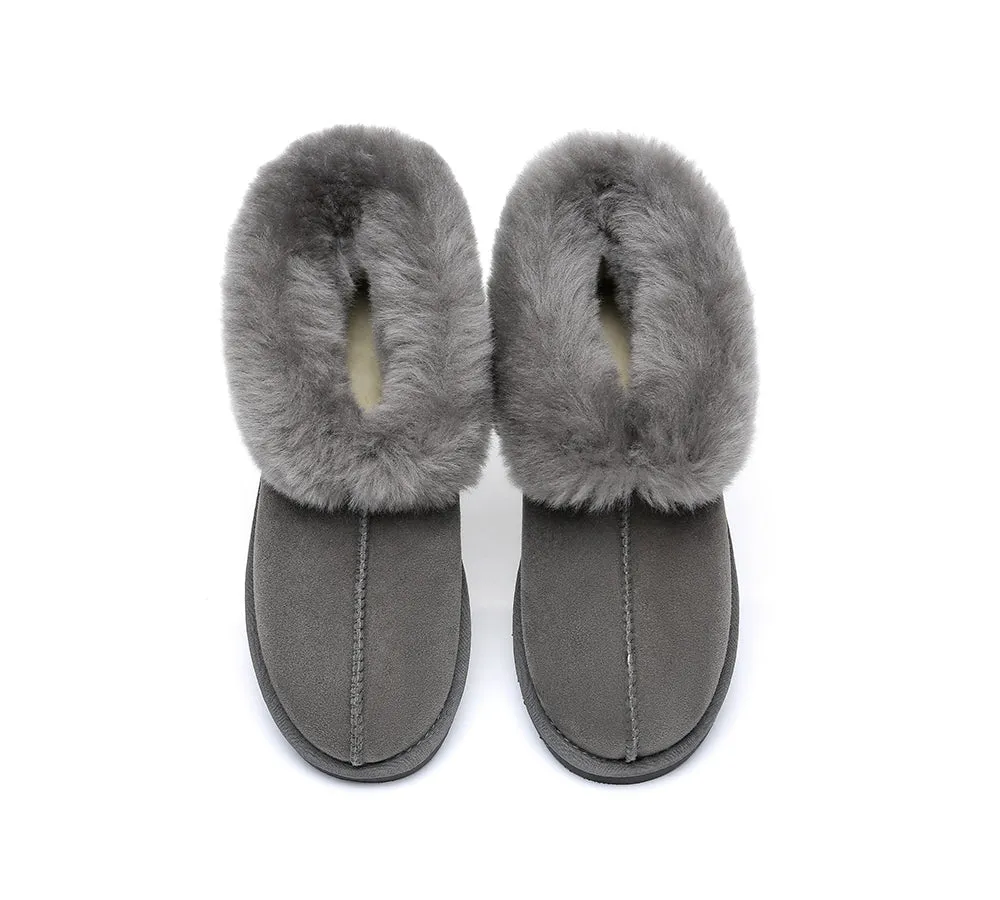 EVERAU sheepskin slipper - ankle height - mallow color