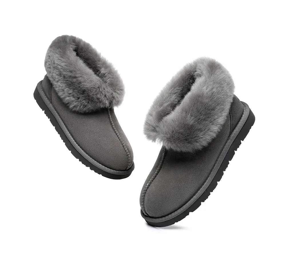 EVERAU sheepskin slipper - ankle height - mallow color