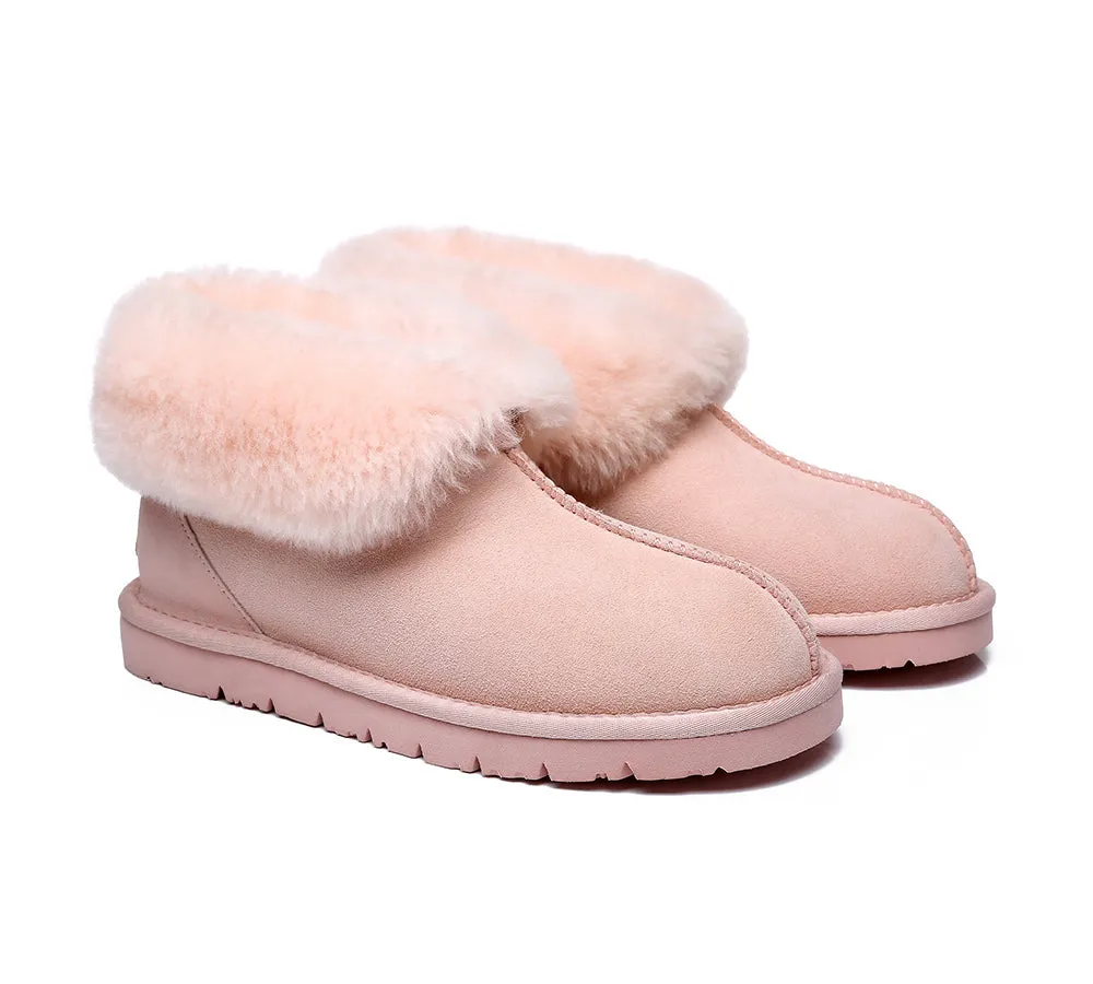 EVERAU sheepskin slipper - ankle height - mallow color