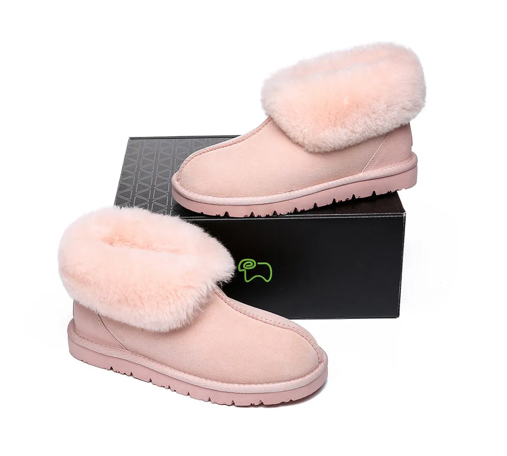 EVERAU sheepskin slipper - ankle height - mallow color