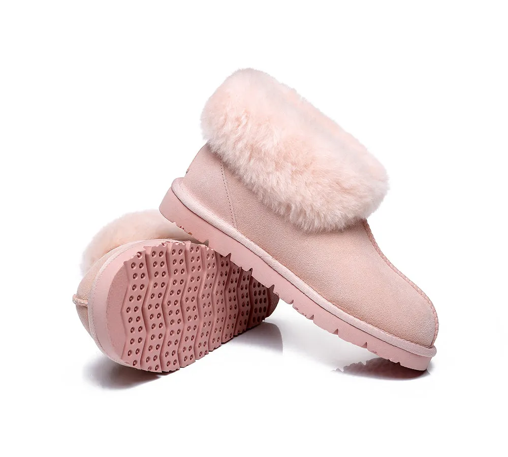 EVERAU sheepskin slipper - ankle height - mallow color