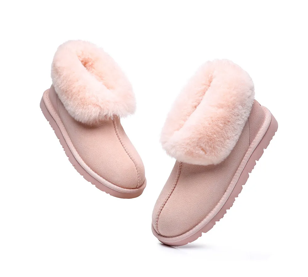 EVERAU sheepskin slipper - ankle height - mallow color