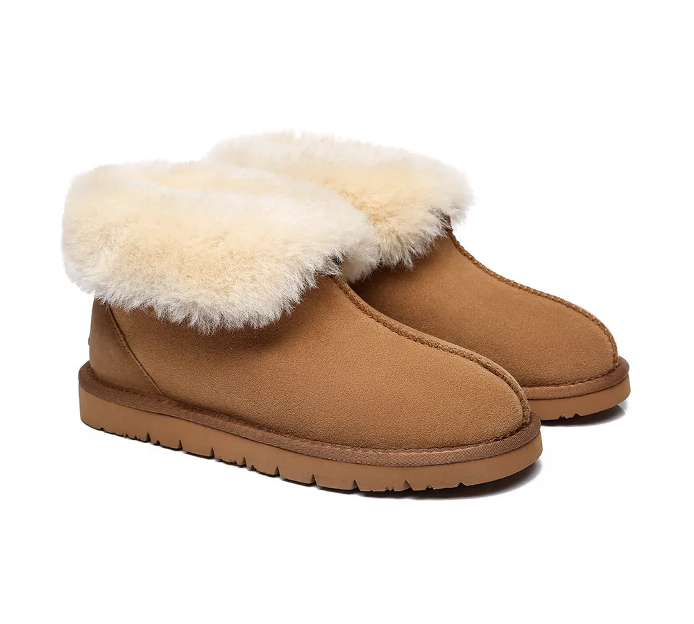 EVERAU sheepskin slipper - ankle height - mallow color