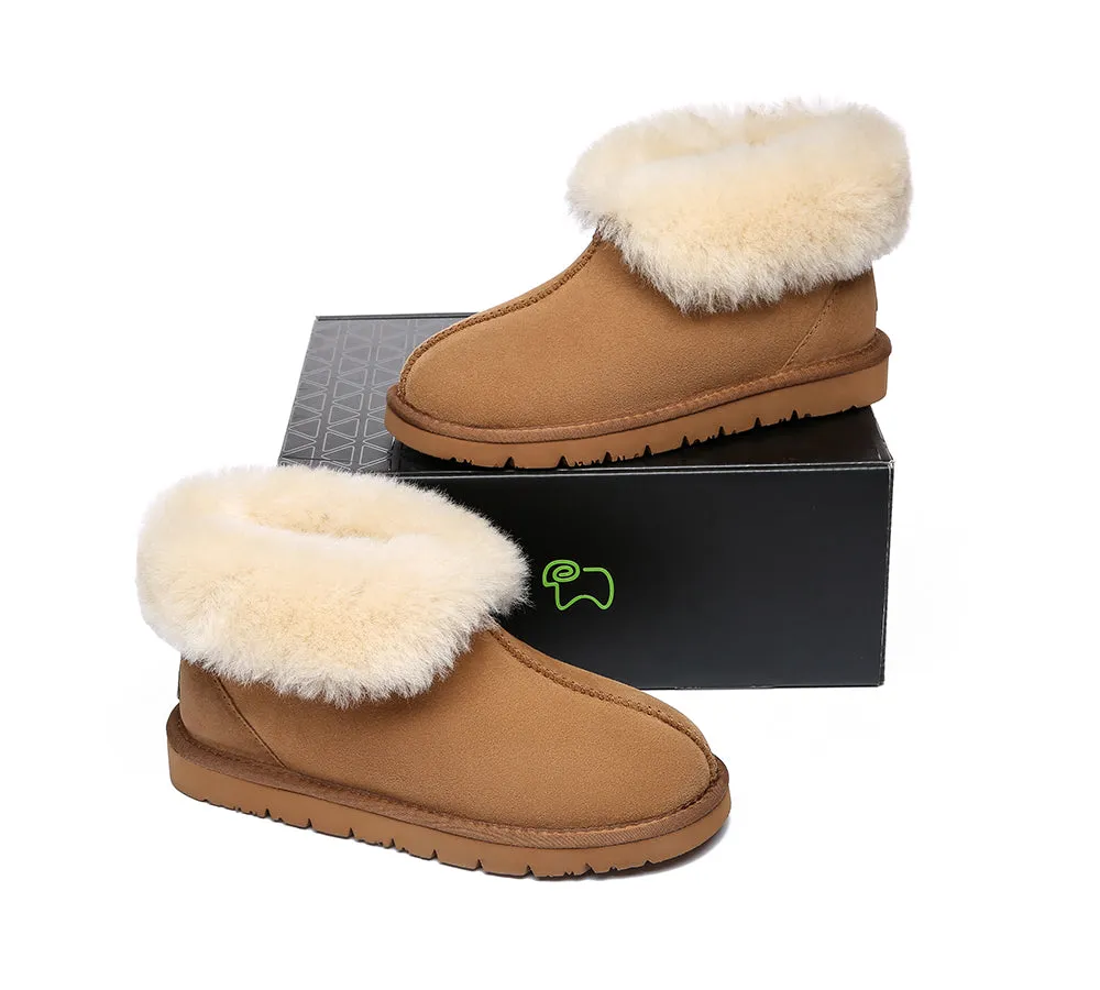 EVERAU sheepskin slipper - ankle height - mallow color