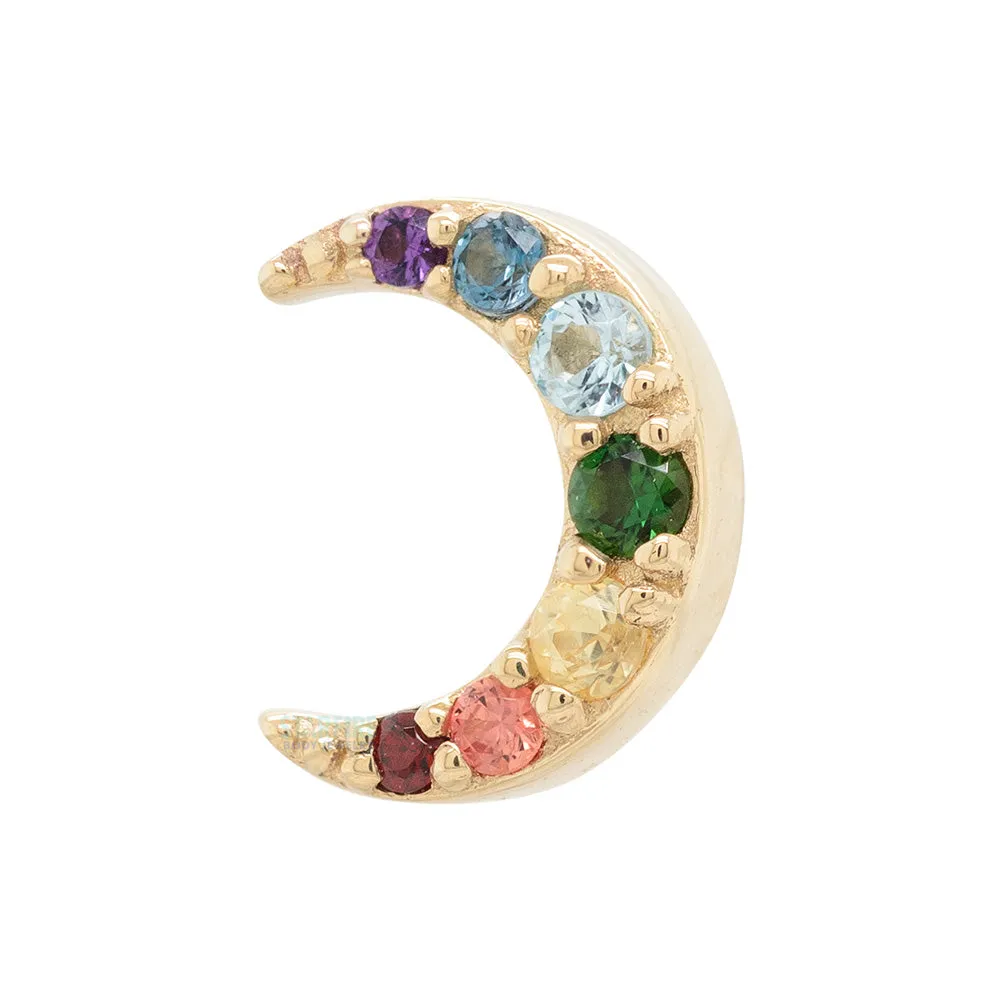 Jula Threaded End in Gold Rainbow with Genuine Gemstones