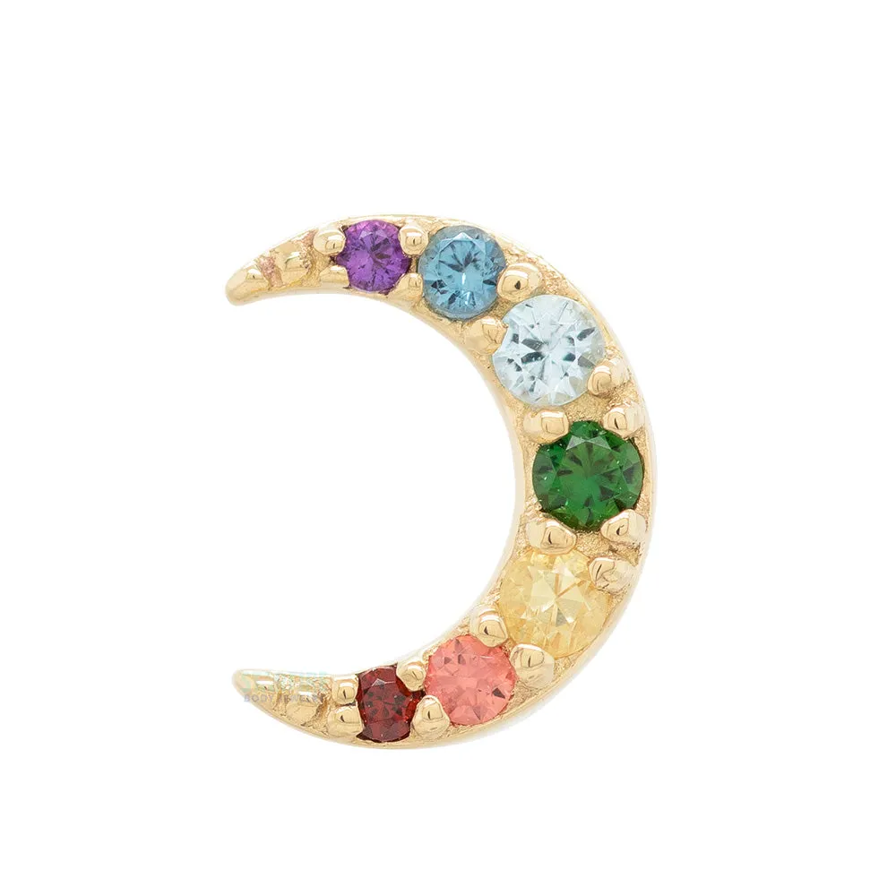 Jula Threaded End in Gold Rainbow with Genuine Gemstones