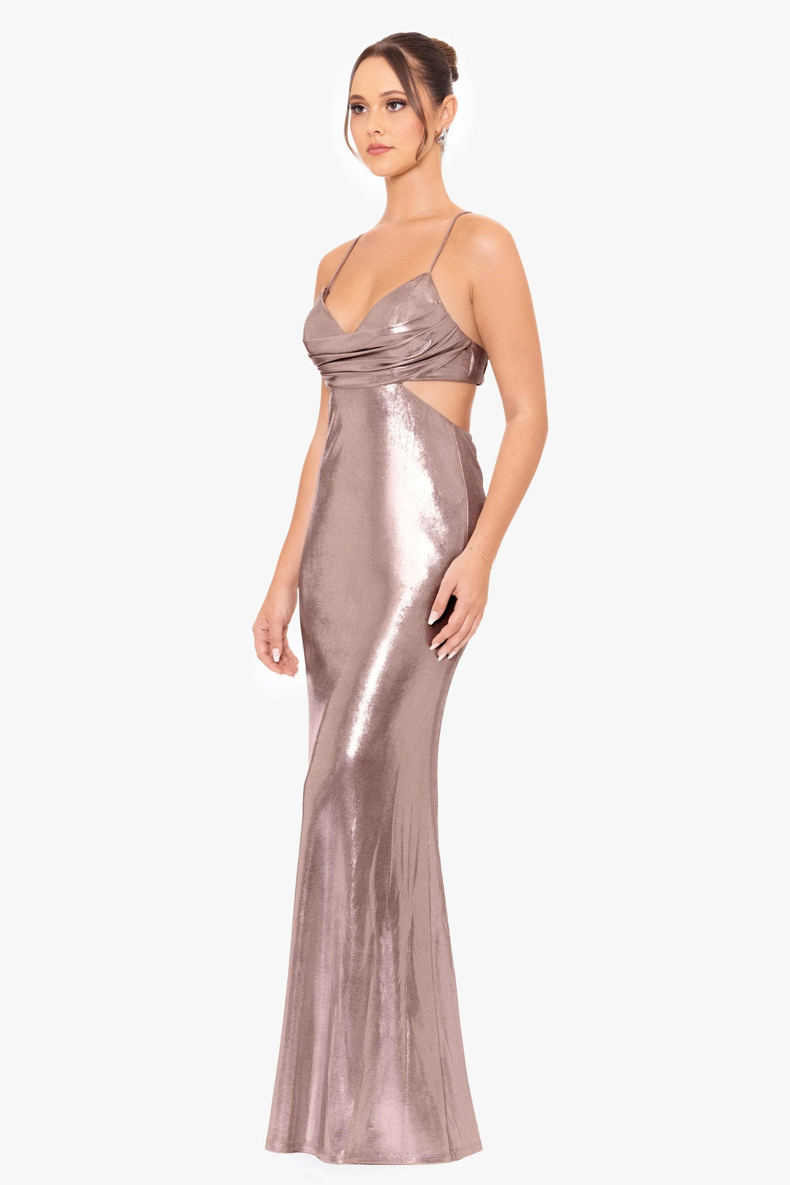 Livy backless metallic gown