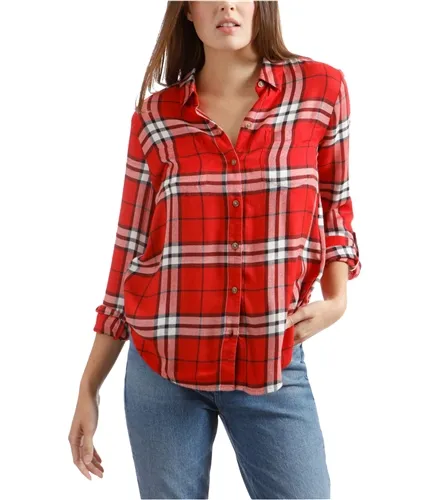 Lucky Brand Womens Plaid Button Up Shirt, TW2