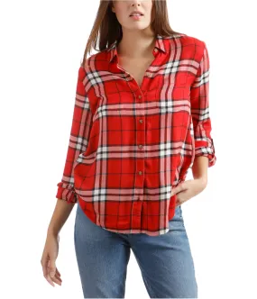 Lucky Brand Womens Plaid Button Up Shirt, TW2