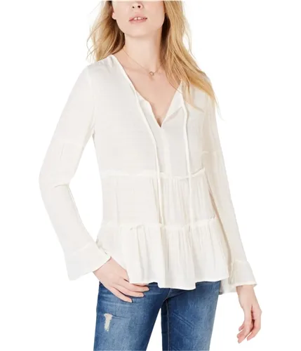 Lucky Brand Womens Tiered Peasant Blouse