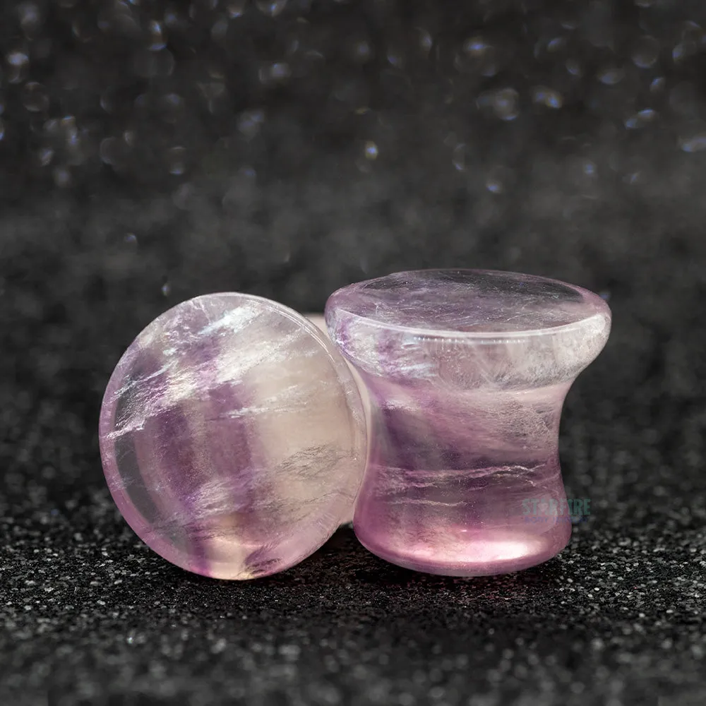 Mayan Style Stone Plugs - Rainbow Fluorite