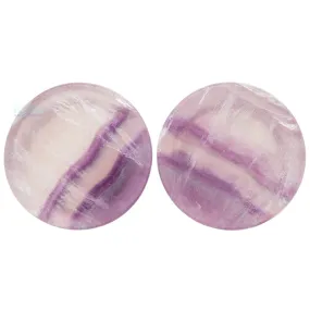 Mayan Style Stone Plugs - Rainbow Fluorite