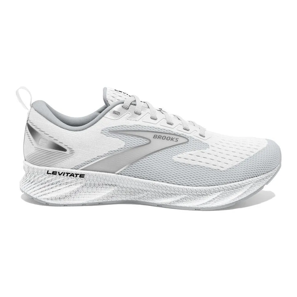 Men's Brooks Levitate 6, Bright White Oyster Mushroom, 14 D Medium, best price-available now!