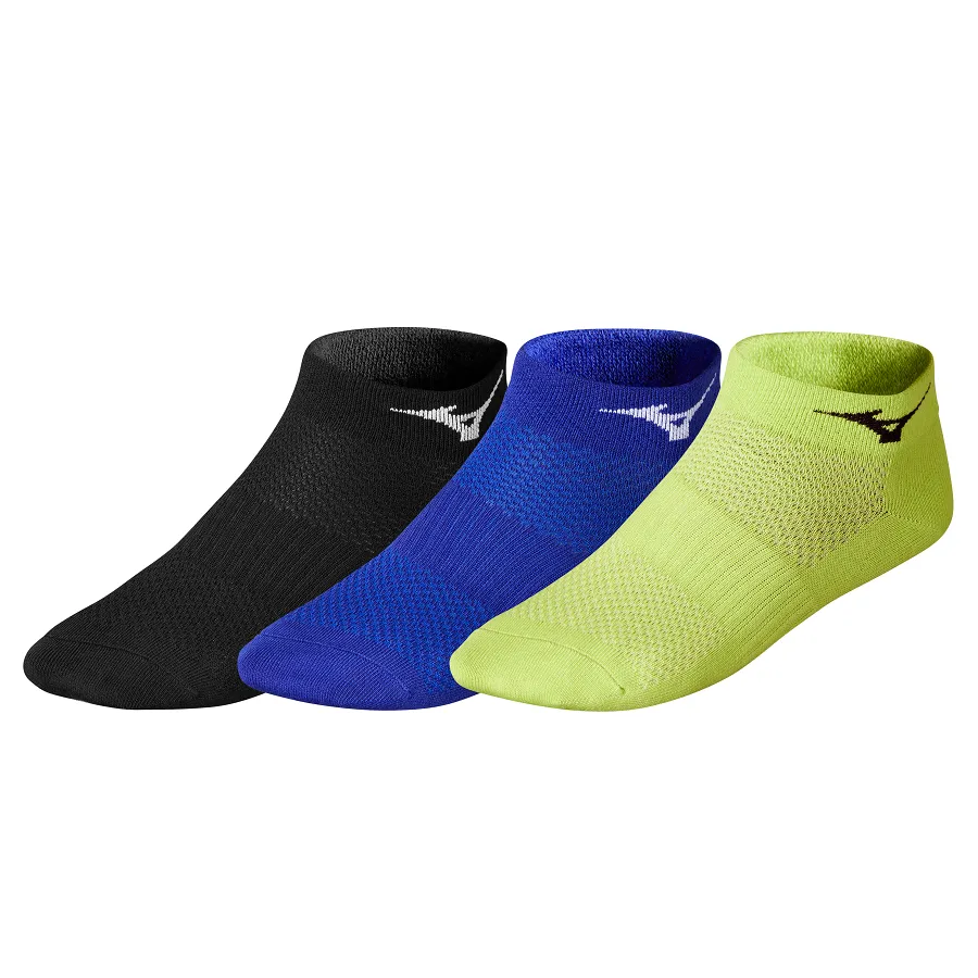 Mizuno Drylite Training Mid Socks Black Blue Green (3 pairs)