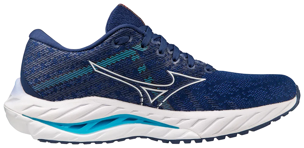 Mizuno Wave Inspire 19 D Width Blue Depths/White/Aquarius Womens