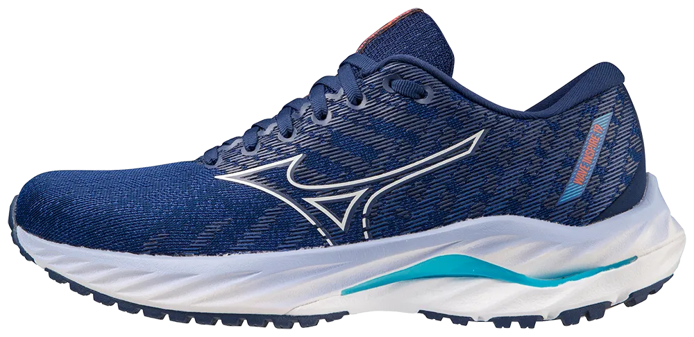 Mizuno Wave Inspire 19 D Width Blue Depths/White/Aquarius Womens