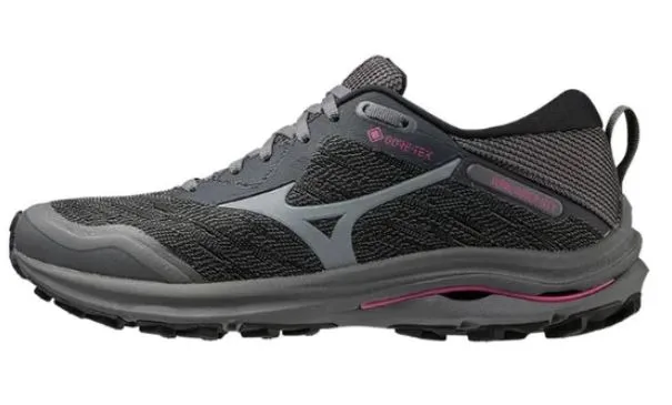 Mizuno Wave Rider GTX Women's Running Shoes - Black/Grey/Pink