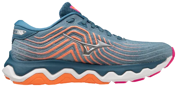 Mizuno Women's Blue Ashes Wave Horizon 6 Running Shoe (B Width)