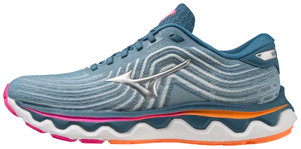 Mizuno Women's Blue Ashes Wave Horizon 6 Running Shoe (B Width)