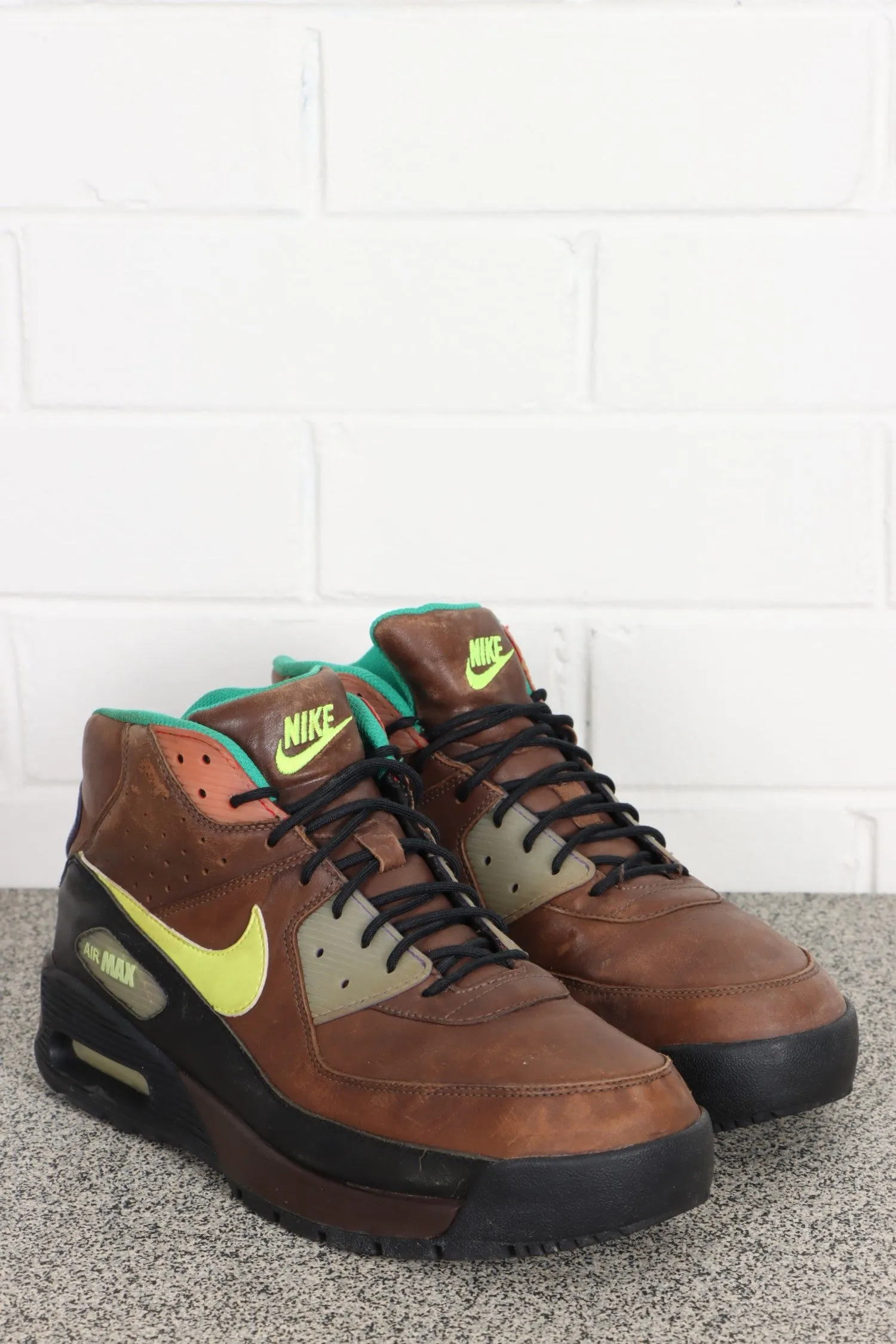 Nike Air Max 90 Brown Leather Sneaker Boots size 11.5