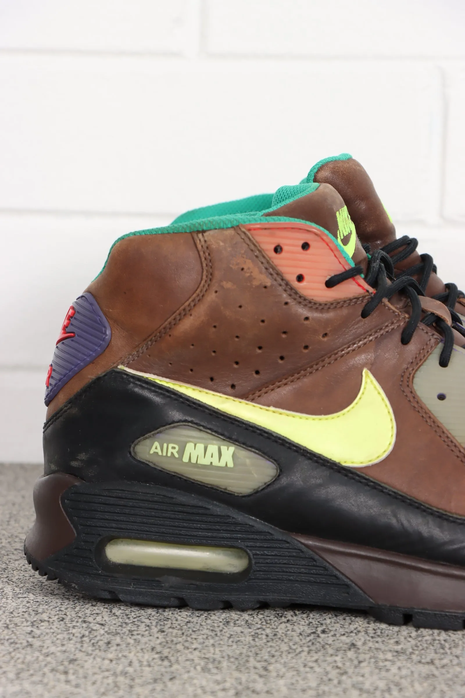 Nike Air Max 90 Brown Leather Sneaker Boots size 11.5