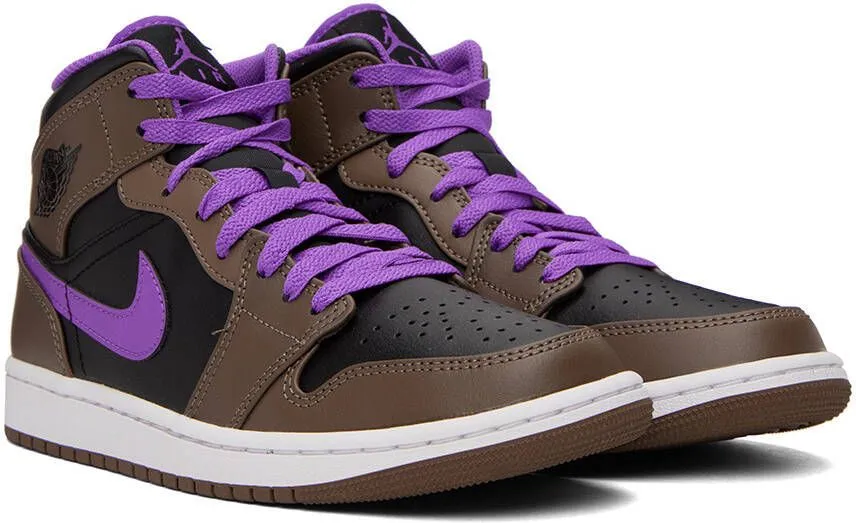 Nike Jordan Brown & Black Air Jordan 1 Mid Sneakers