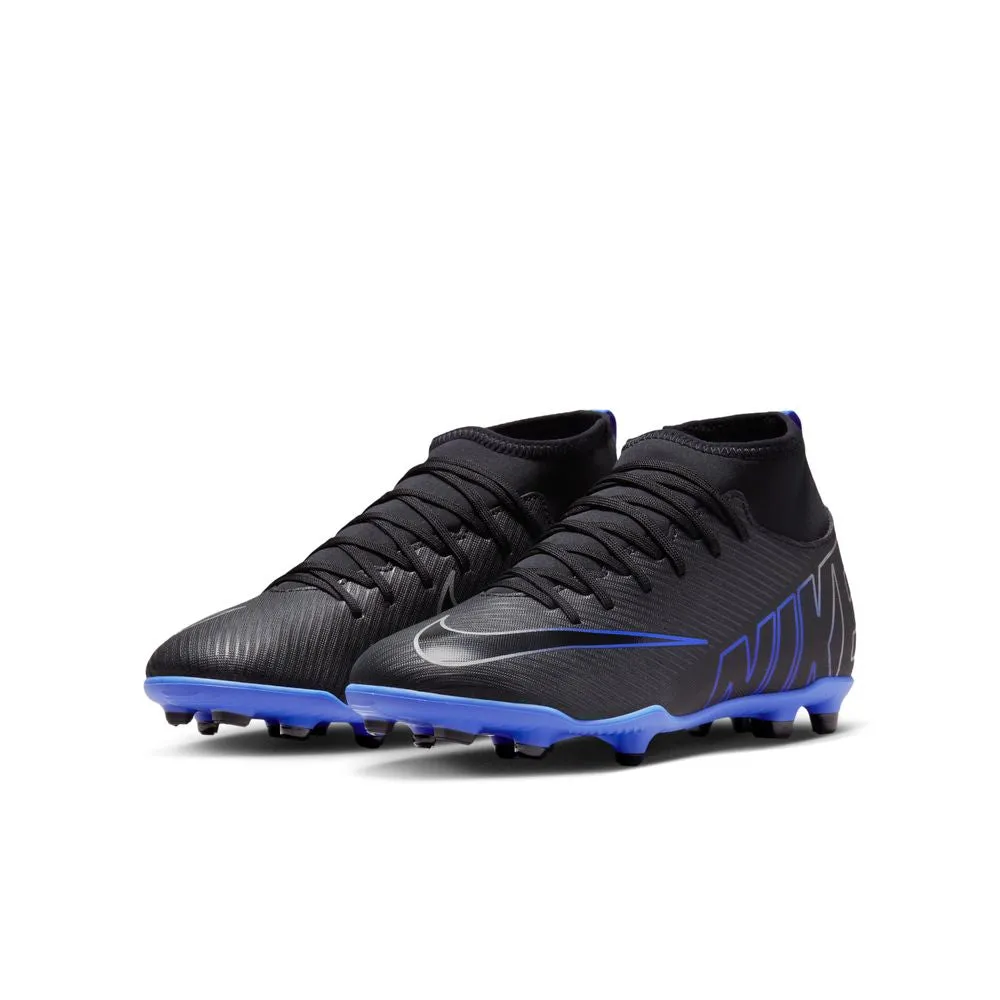 Nike Mercurial Superfly 9 Club FG Junior Football Boots | Black Chrome Hyper Royal