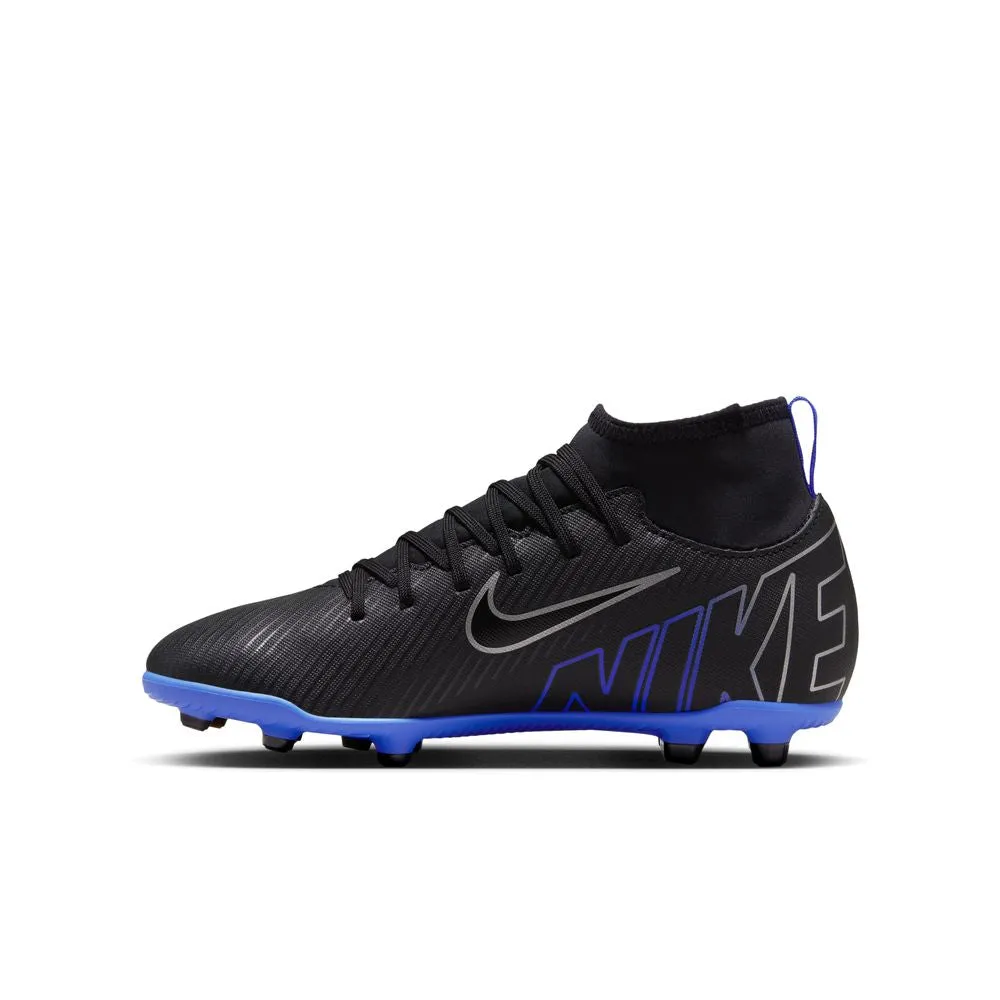 Nike Mercurial Superfly 9 Club FG Junior Football Boots | Black Chrome Hyper Royal