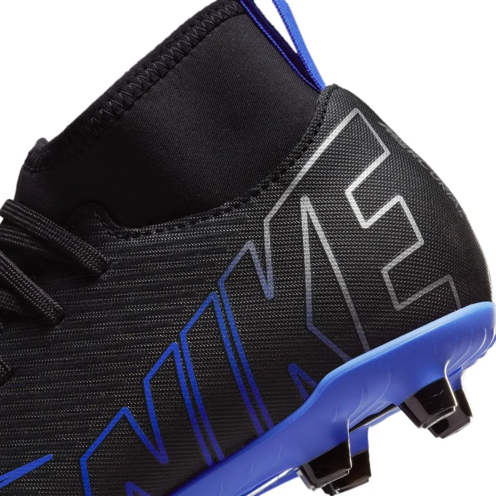 Nike Mercurial Superfly 9 Club FG Junior Football Boots | Black Chrome Hyper Royal