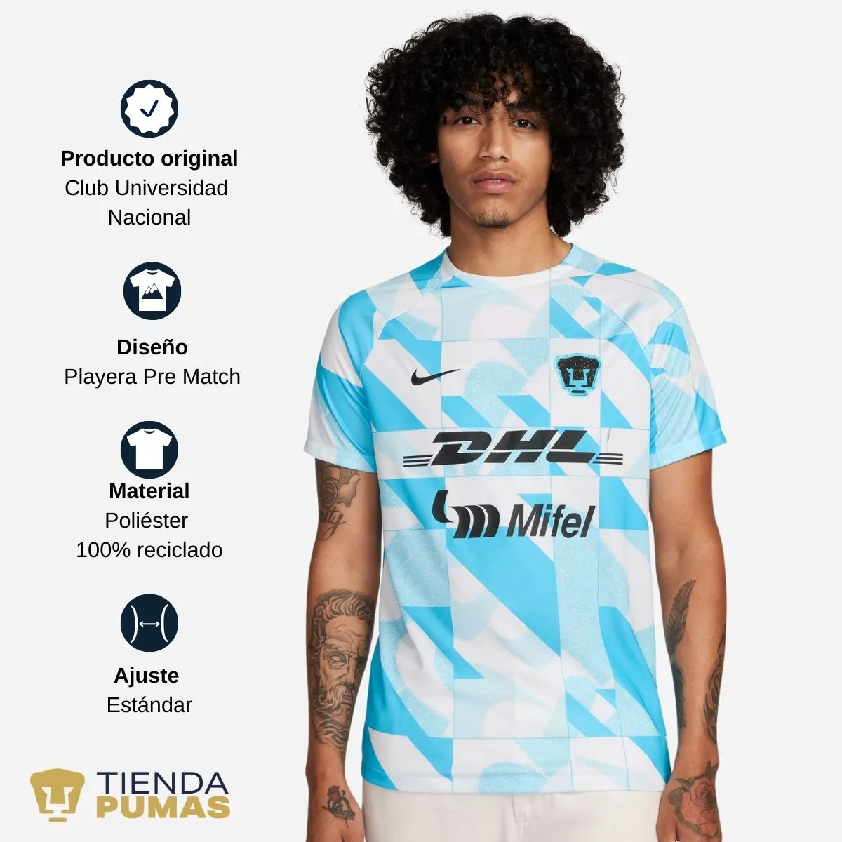 Nike Pumas UNAM Hombre Pre Match T-Shirt - FD9125-101