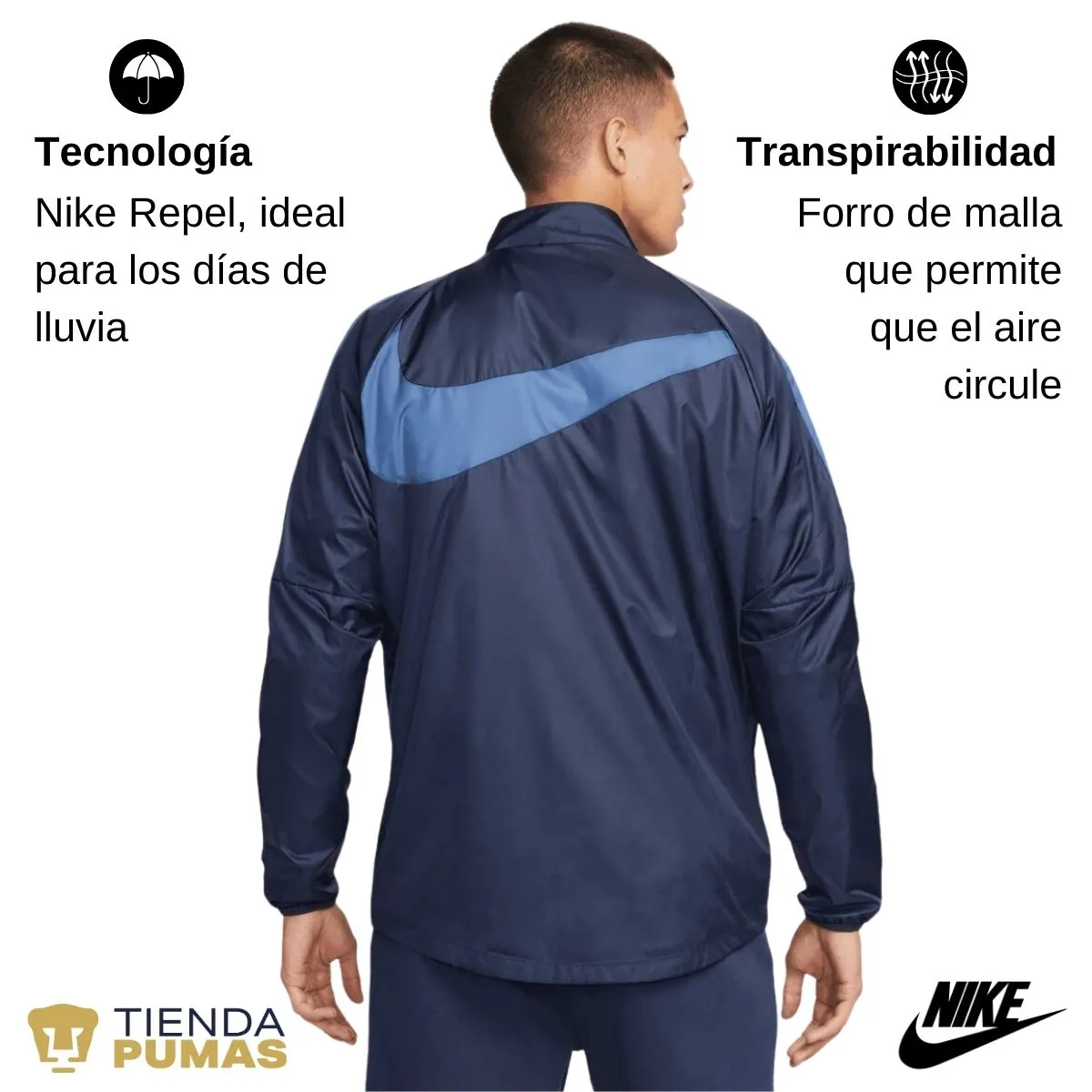 Nike Pumas UNAM men's football jacket, Repel Academy Awf.