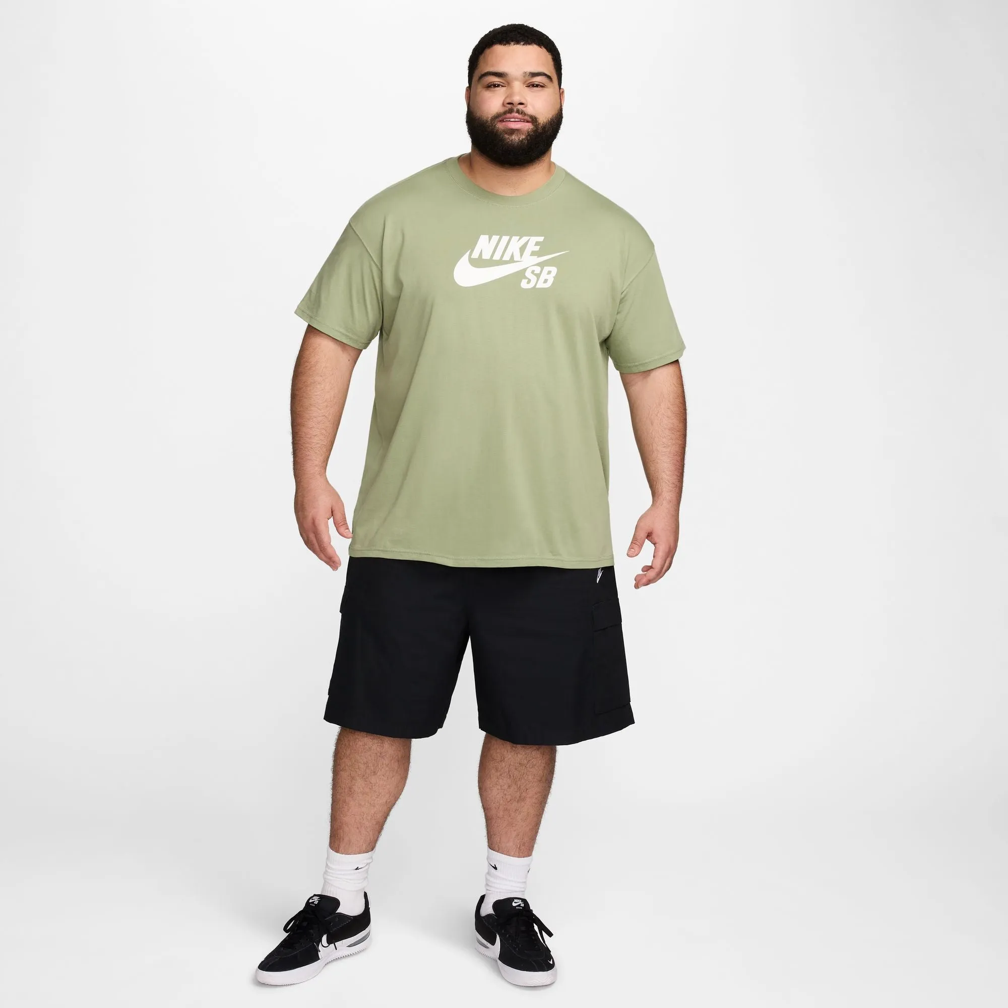 Nike SB Tee Logo HBR Oil Green can be rewritten as Nike SB Oil Green Logo HBR Tee for improved Google SEO.