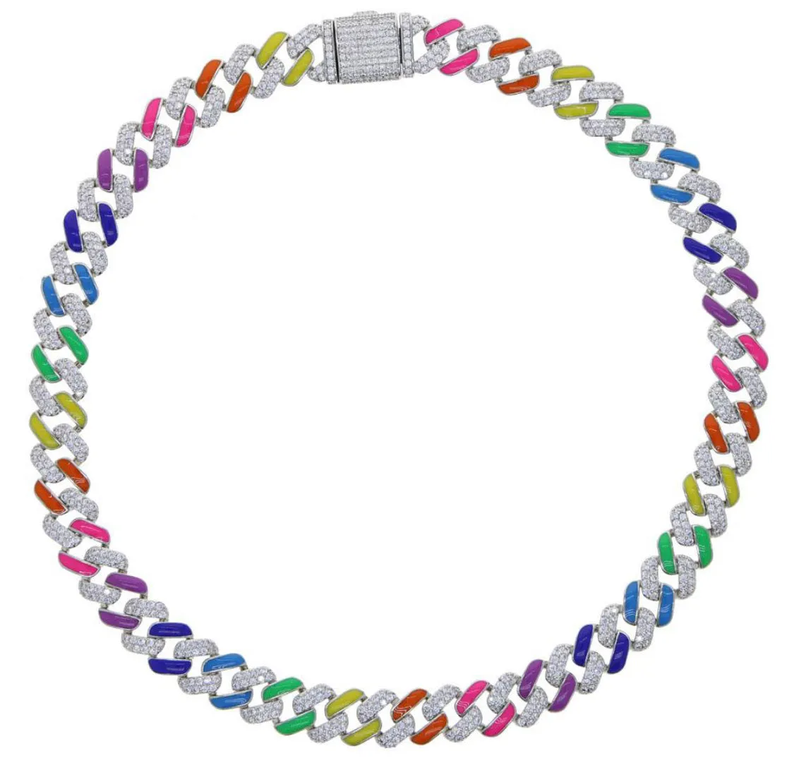 Rainbow Cuban link necklace - Google SEO result: Colorful Cuban link necklace