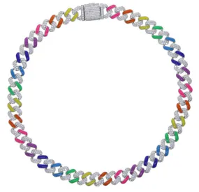 Rainbow Cuban link necklace - Google SEO result: Colorful Cuban link necklace