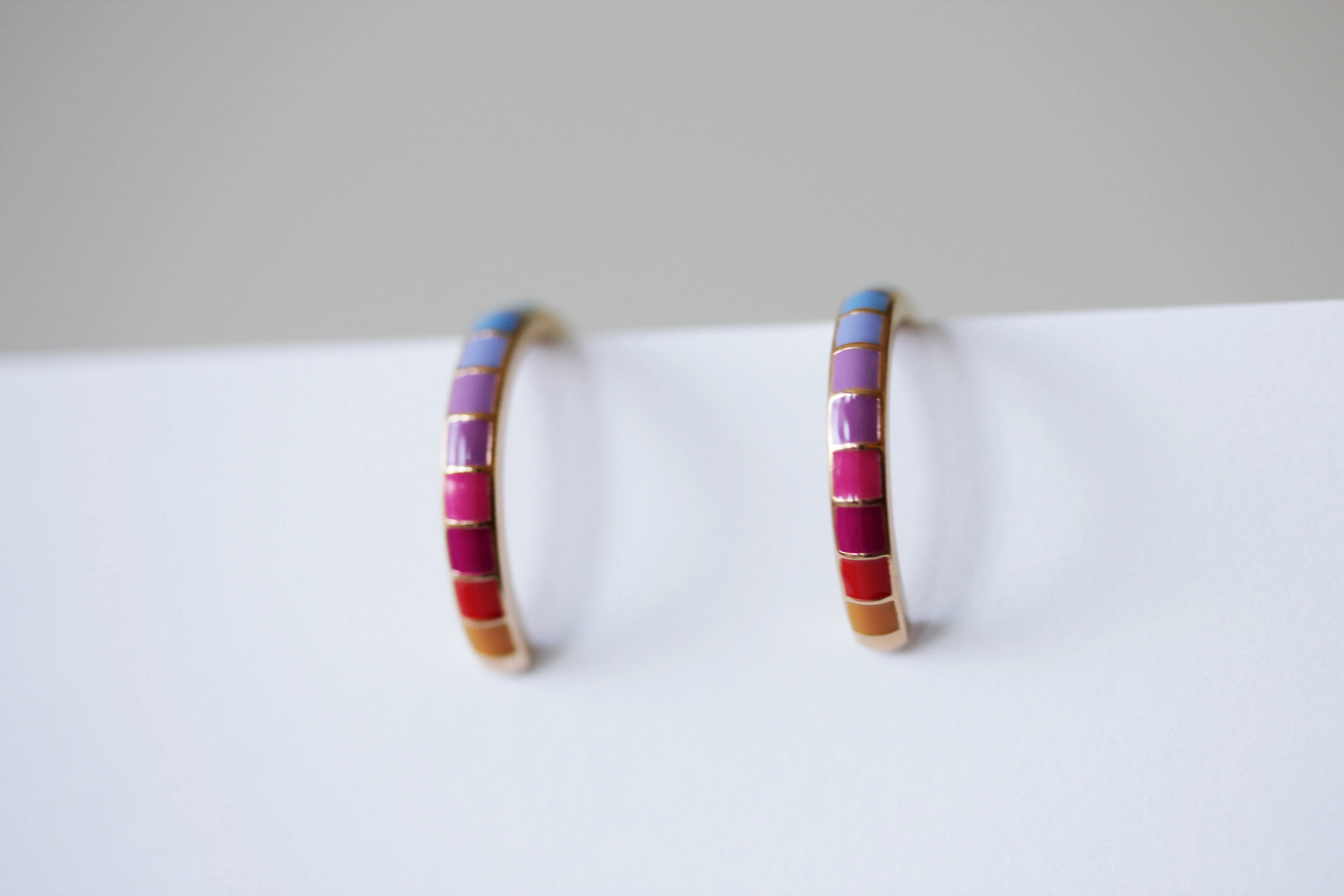 Rainbow Enamelled Hoops