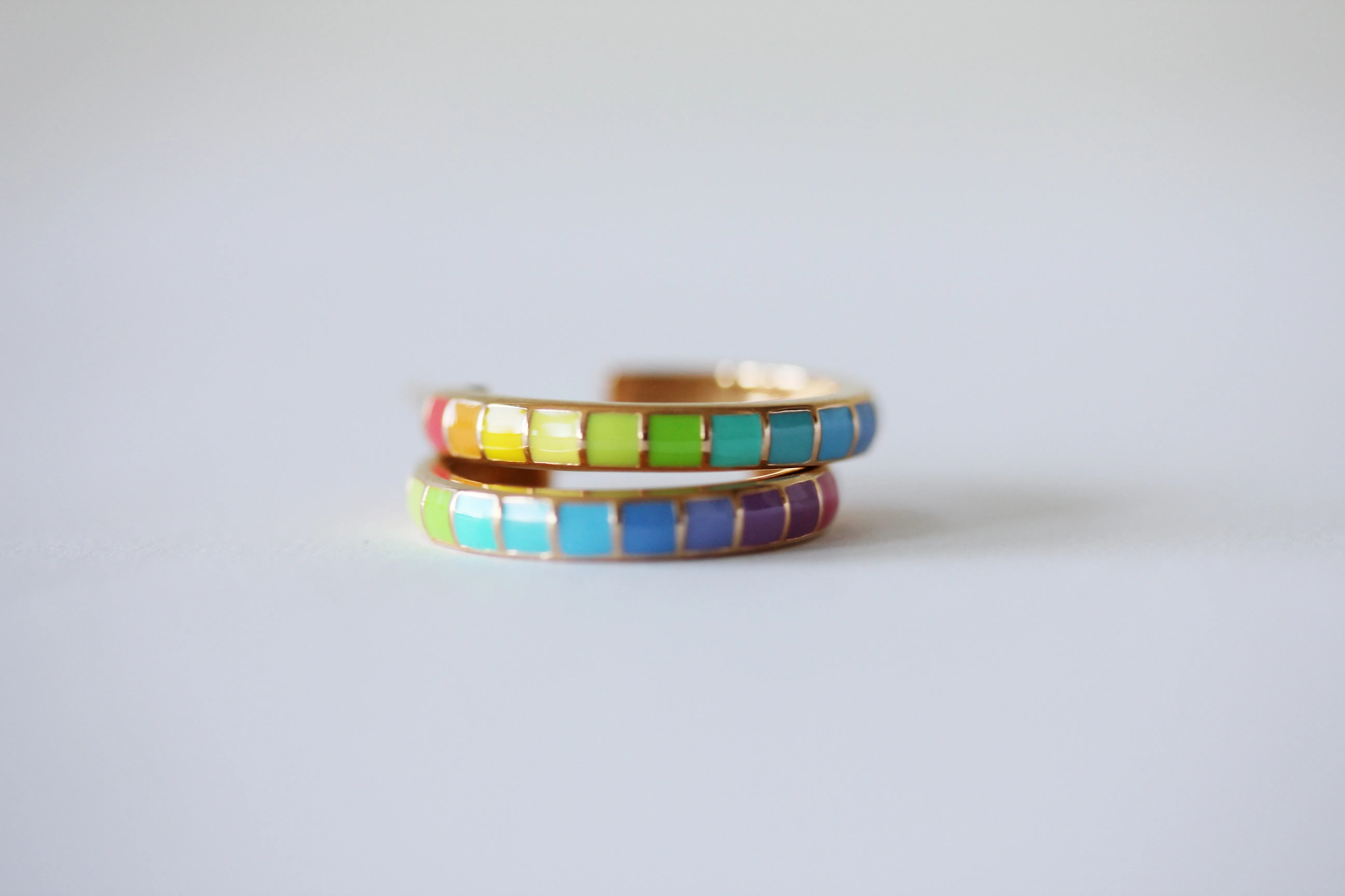 Rainbow Enamelled Hoops