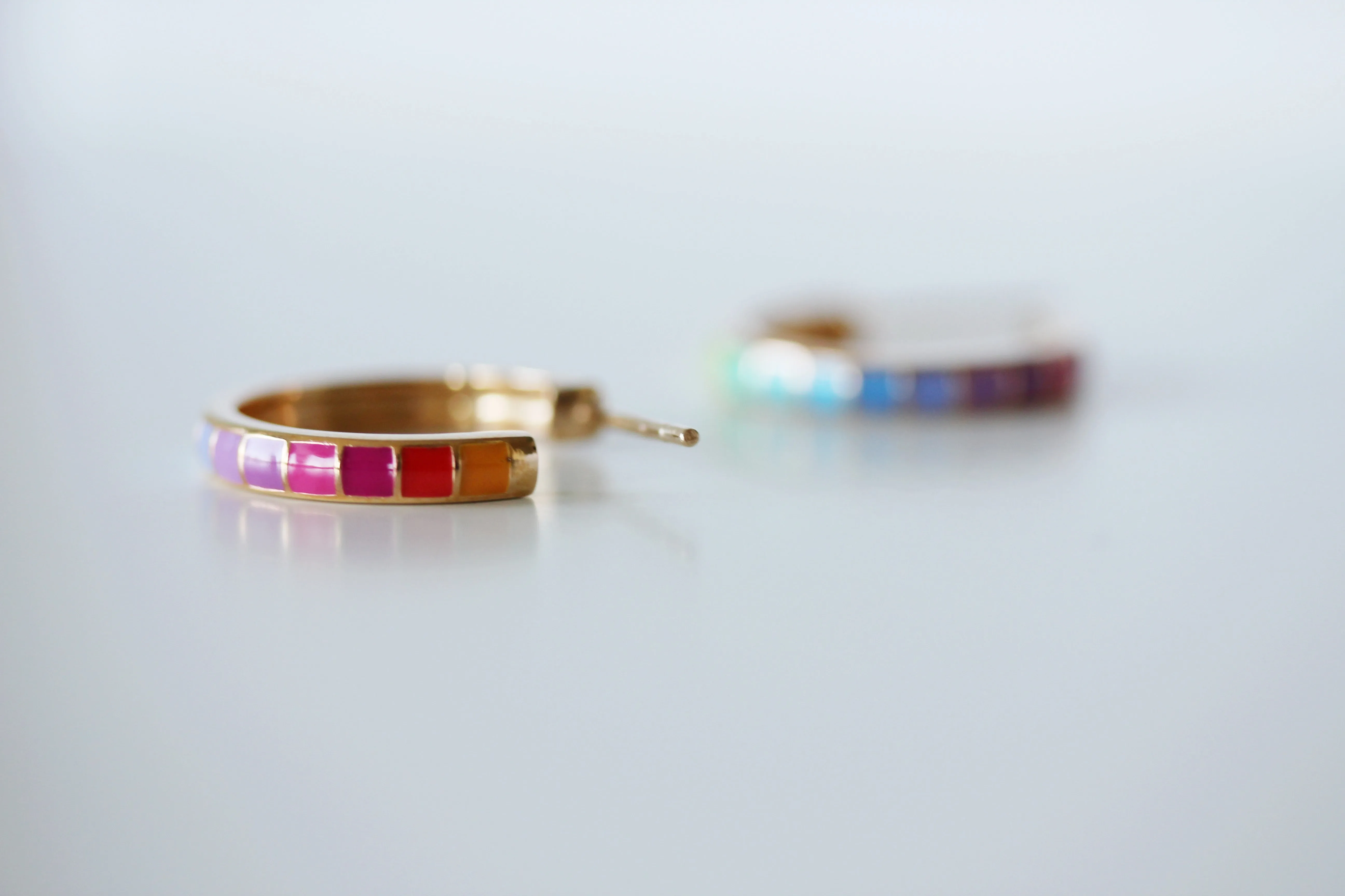 Rainbow Enamelled Hoops