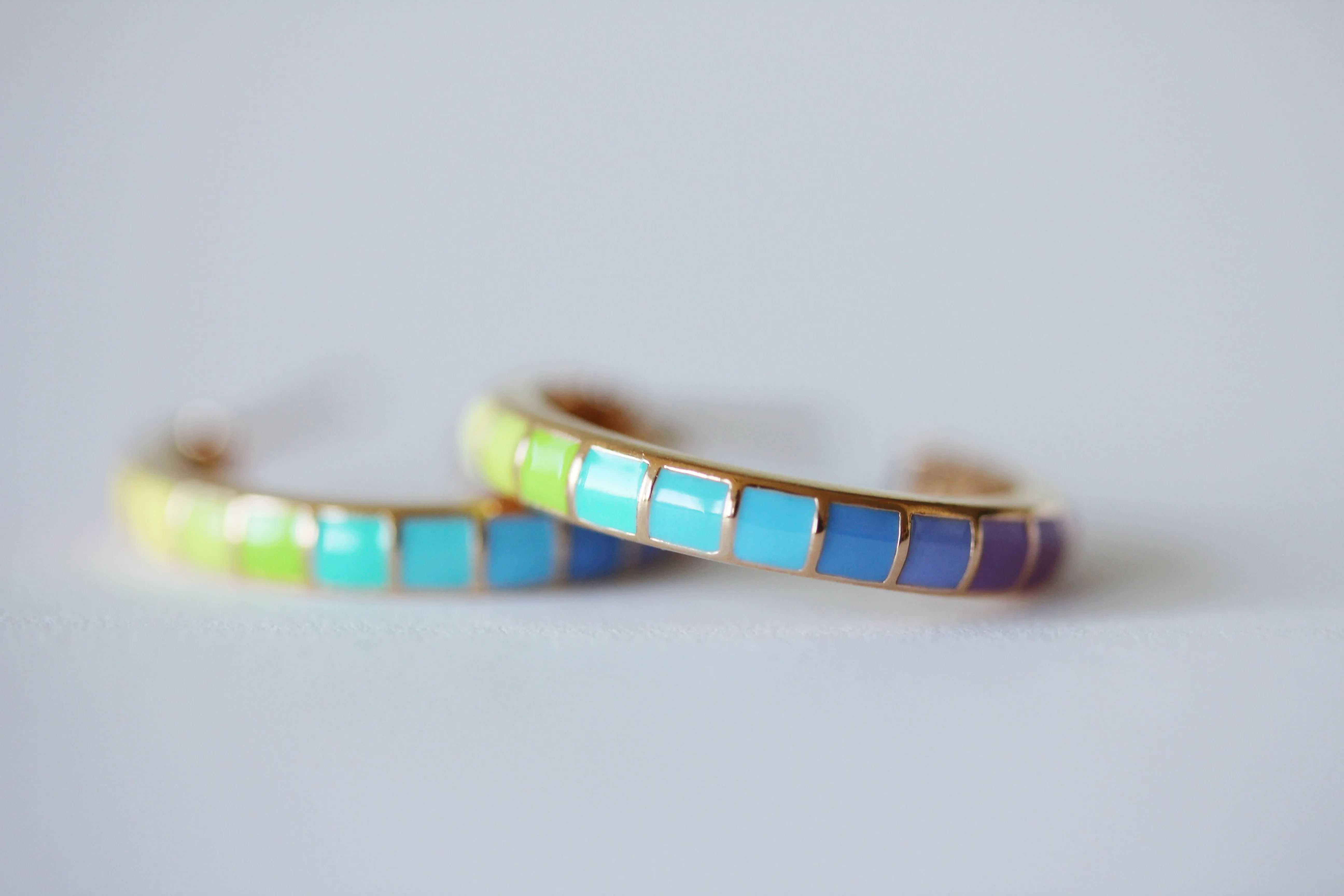 Rainbow Enamelled Hoops