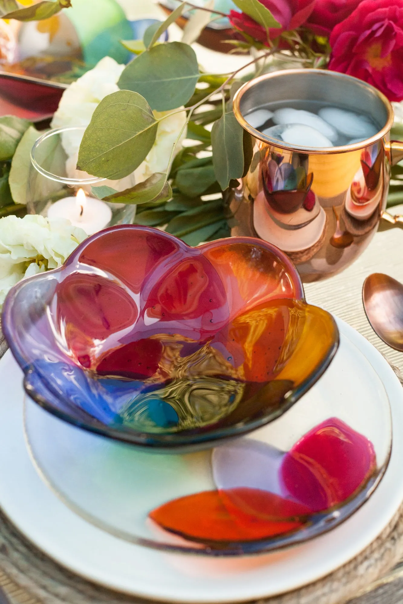 Rainbow Floral Bowl