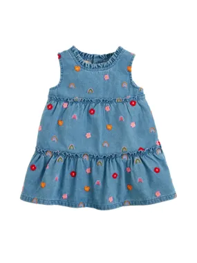 Rainbow Flower Dress for Toddler Girl