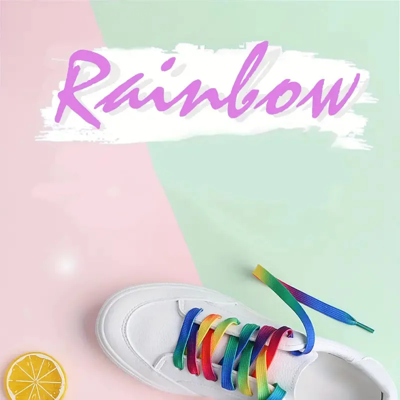 Rainbow Gradient Canvas Shoe Laces - SL001