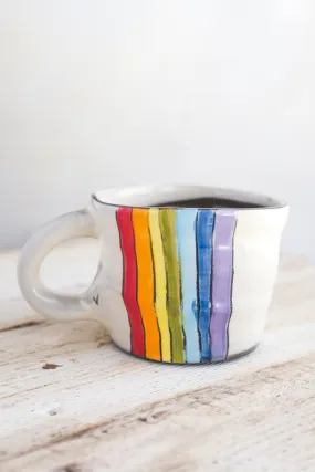 Rainbow Hand Painted Ceramic Mug