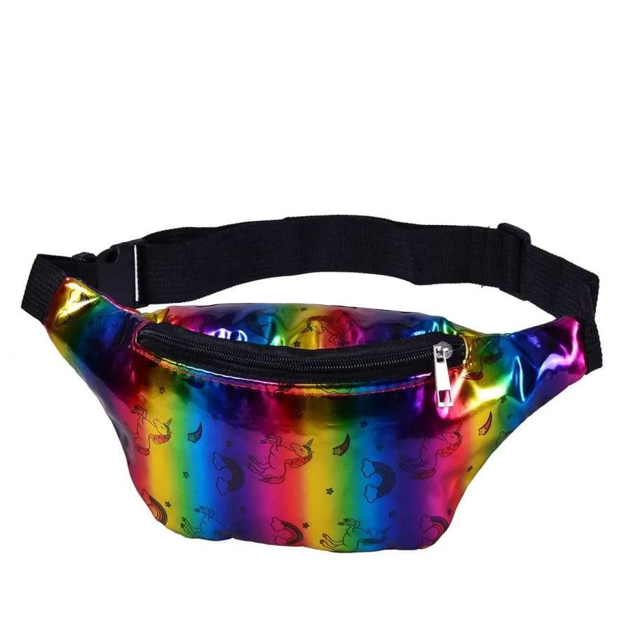 rainbow holographic bumbag