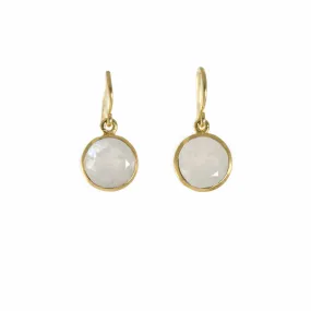 Rainbow Moonstone Earrings with Faceted Round Design