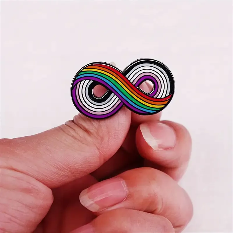 Rainbow Pride Asexuality Flag Enamel Pin - E021