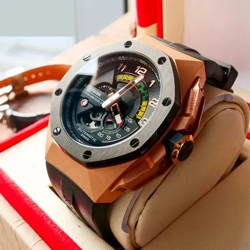 Rubber Strap Luminous Hand Waterproof Automatic Mechanical Watch